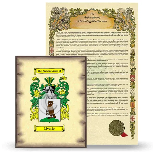 Liverio Coat of Arms and Surname History Package