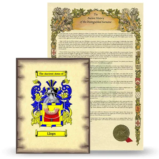 Llops Coat of Arms and Surname History Package