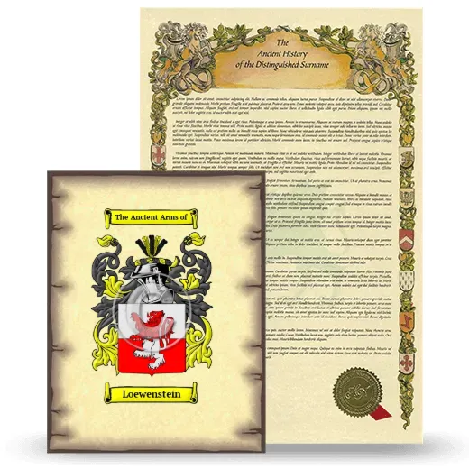 Loewenstein Coat of Arms and Surname History Package