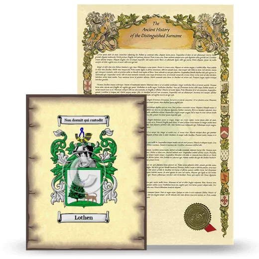 Lothen Coat of Arms and Surname History Package