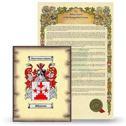 Månsson Coat of Arms and Surname History Package