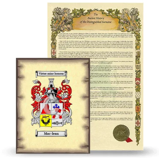 Mac-lean Coat of Arms and Surname History Package