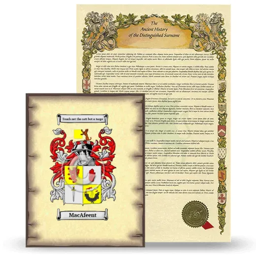 MacAfeent Coat of Arms and Surname History Package