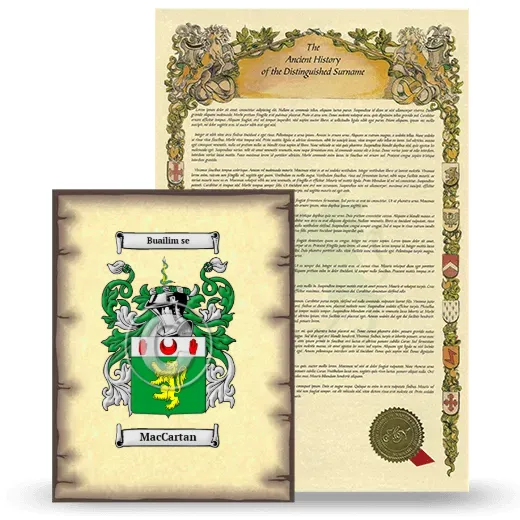 MacCartan Coat of Arms and Surname History Package