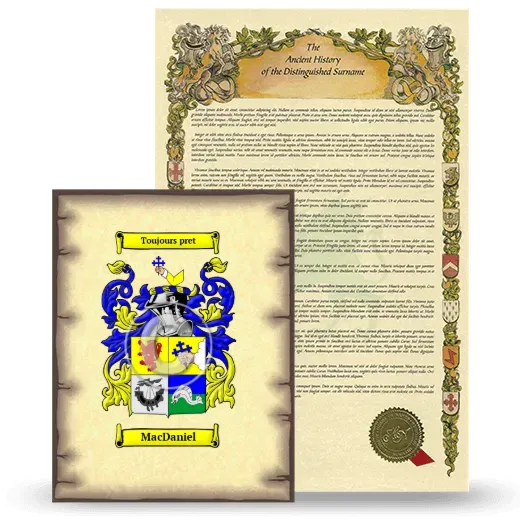 MacDaniel Coat of Arms and Surname History Package