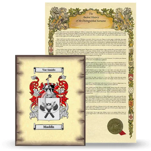 Maddis Coat of Arms and Surname History Package