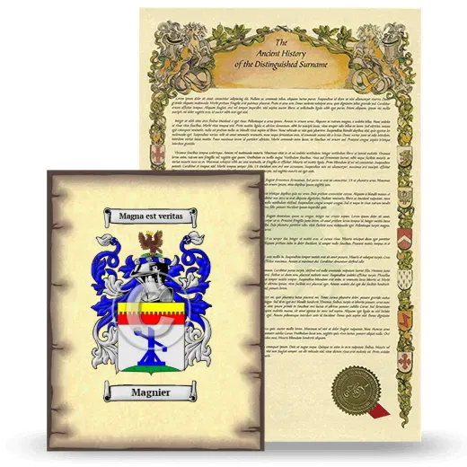 Magnier Coat of Arms and Surname History Package