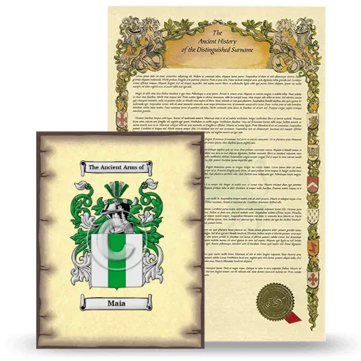 Maia Coat of Arms and Surname History Package