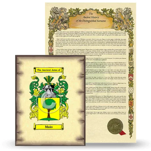 Maio Coat of Arms and Surname History Package