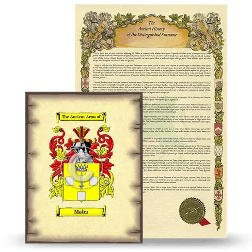 Maler Coat of Arms and Surname History Package