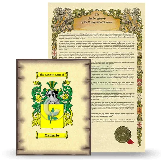 Malherbe Coat of Arms and Surname History Package