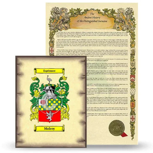 Malroy Coat of Arms and Surname History Package