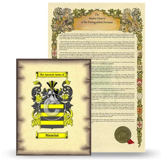 Mancini Coat of Arms and Surname History Package