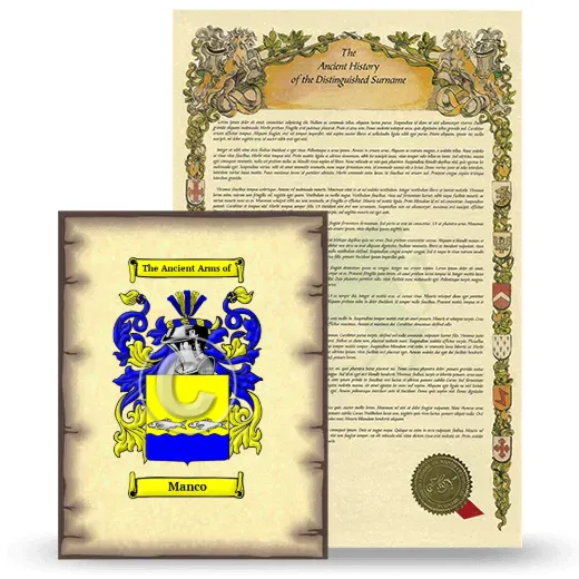 Manco Coat of Arms and Surname History Package