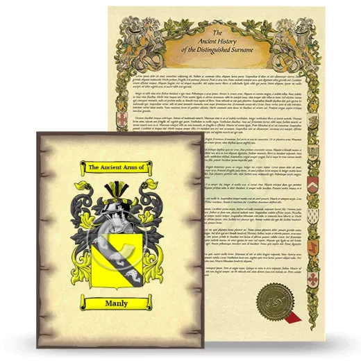 Manly Coat of Arms and Surname History Package
