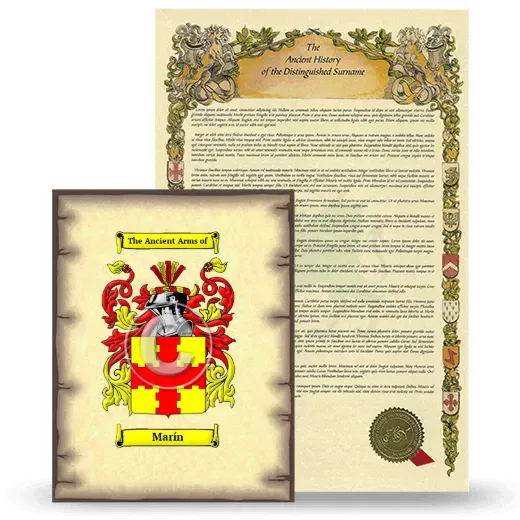 Marín Coat of Arms and Surname History Package