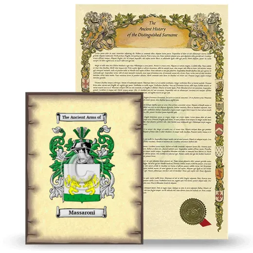 Massaroni Coat of Arms and Surname History Package