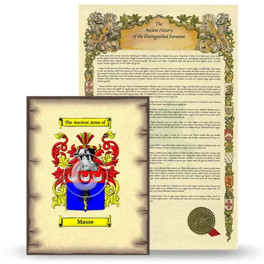 Masse Coat of Arms and Surname History Package