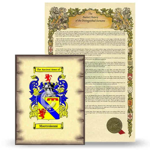 Mastroianni Coat of Arms and Surname History Package