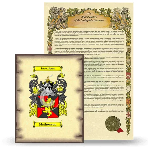 Mathowson Coat of Arms and Surname History Package