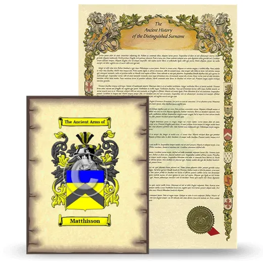 Matthisson Coat of Arms and Surname History Package