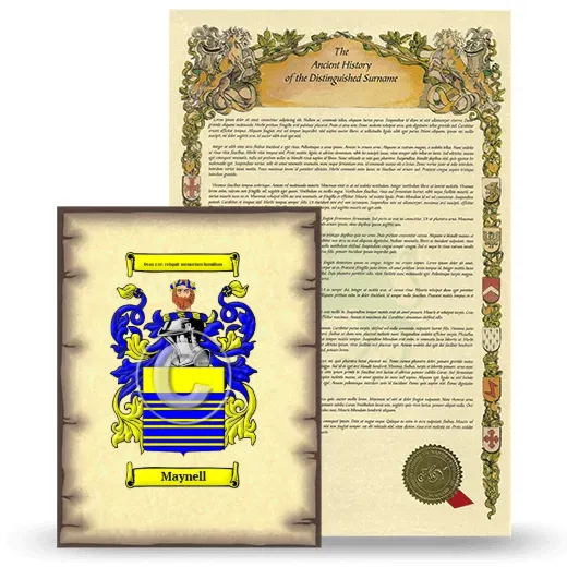 Maynell Coat of Arms and Surname History Package