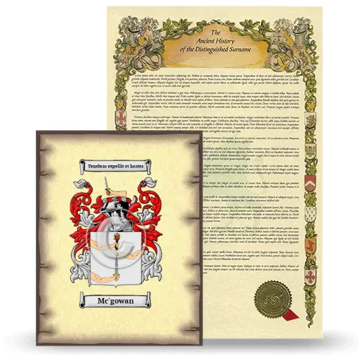Mc'gowan Coat of Arms and Surname History Package