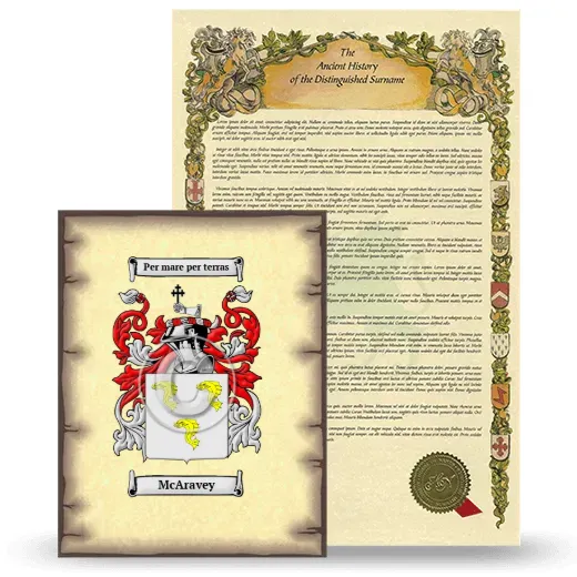 McAravey Coat of Arms and Surname History Package