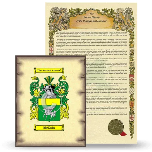 McCuin Coat of Arms and Surname History Package