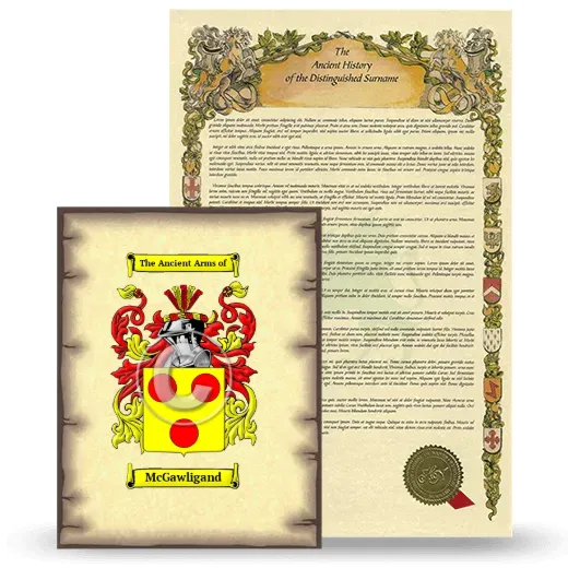 McGawligand Coat of Arms and Surname History Package