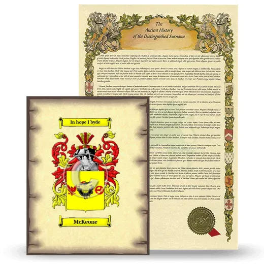 McKeone Coat of Arms and Surname History Package
