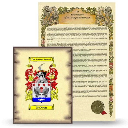 McOwen Coat of Arms and Surname History Package