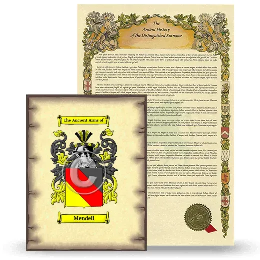 Mendell Coat of Arms and Surname History Package