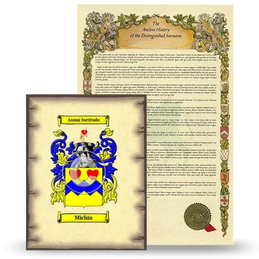 Michin Coat of Arms and Surname History Package