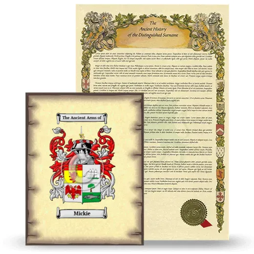 Mickie Coat of Arms and Surname History Package