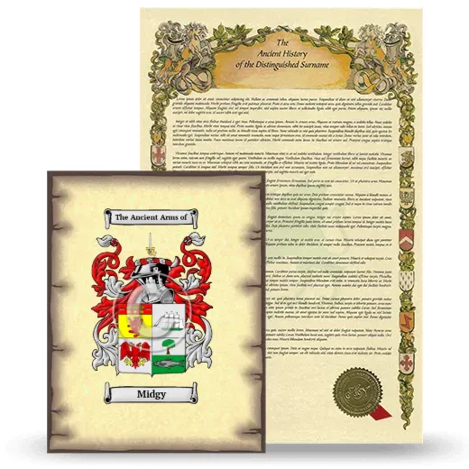 Midgy Coat of Arms and Surname History Package