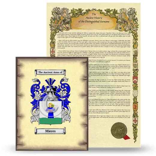 Mieres Coat of Arms and Surname History Package