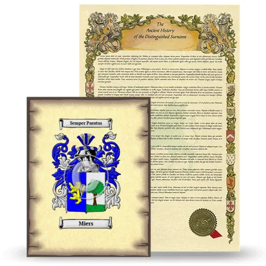 Miers Coat of Arms and Surname History Package