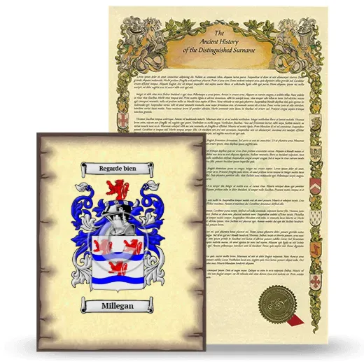 Millegan Coat of Arms and Surname History Package