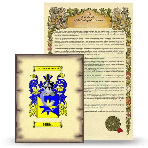Milliat Coat of Arms and Surname History Package