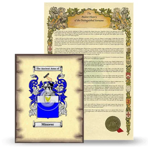 Minnear Coat of Arms and Surname History Package