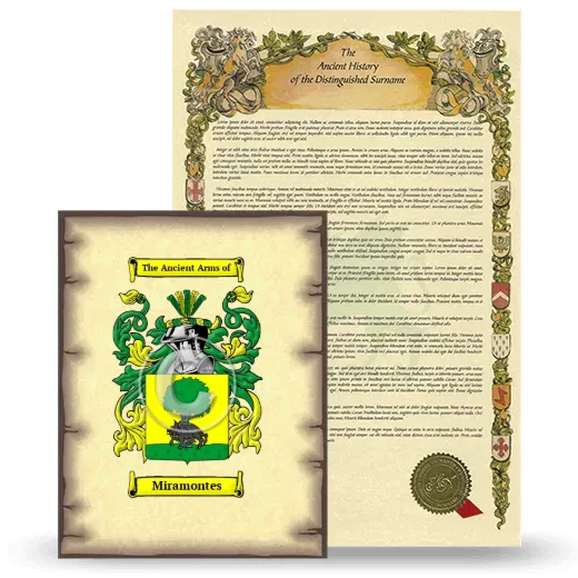 Miramontes Coat of Arms and Surname History Package