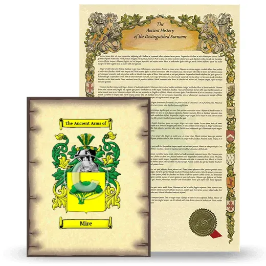 Mire Coat of Arms and Surname History Package