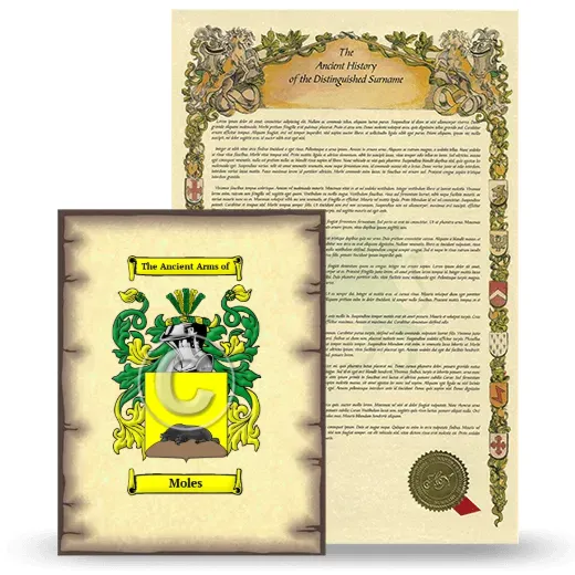 Moles Coat of Arms and Surname History Package