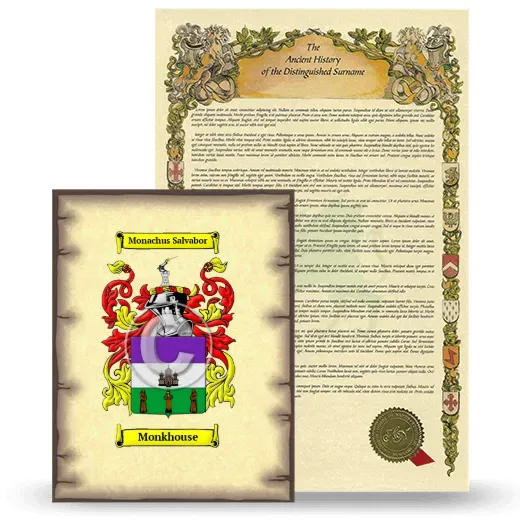 Monkhouse Coat of Arms and Surname History Package