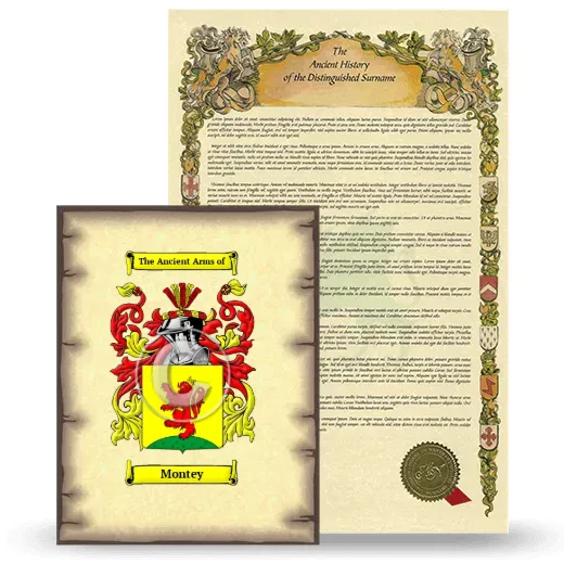 Montey Coat of Arms and Surname History Package