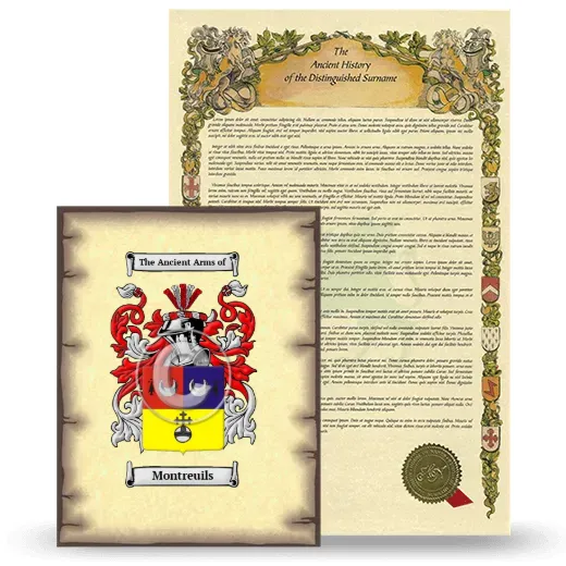 Montreuils Coat of Arms and Surname History Package