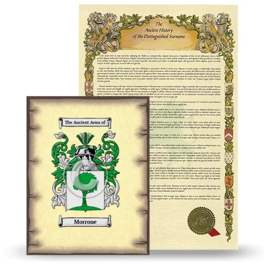 Morrone Coat of Arms and Surname History Package