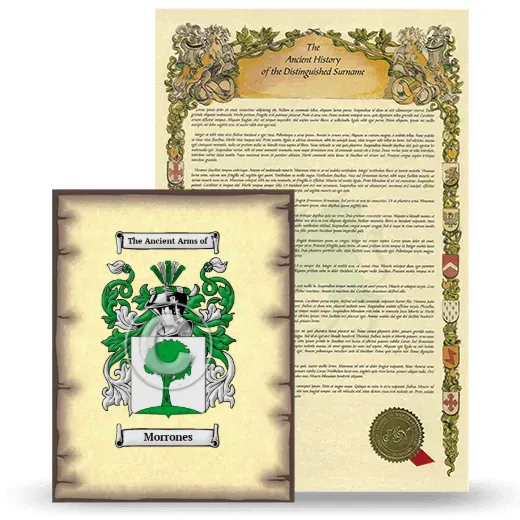 Morrones Coat of Arms and Surname History Package