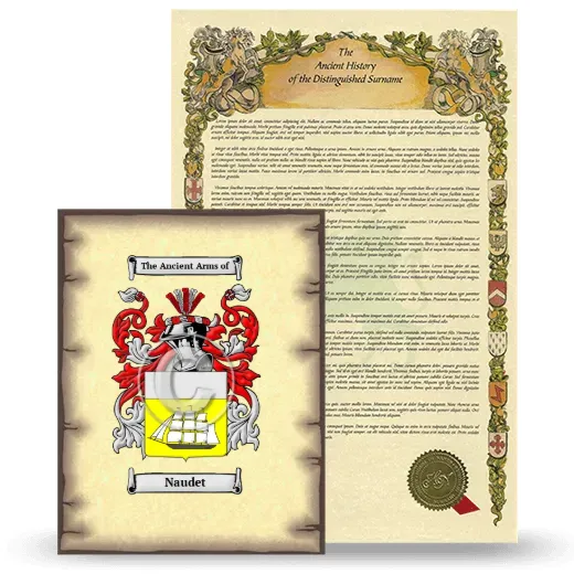 Naudet Coat of Arms and Surname History Package